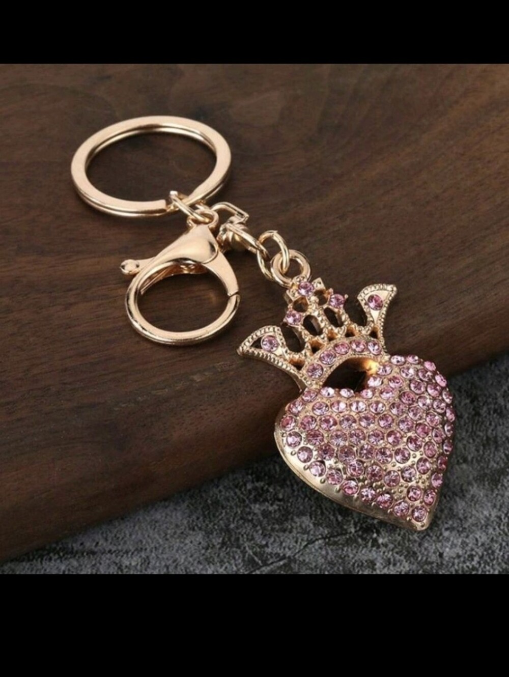 Heart With Crown Bag Charm/ Keychain NEW